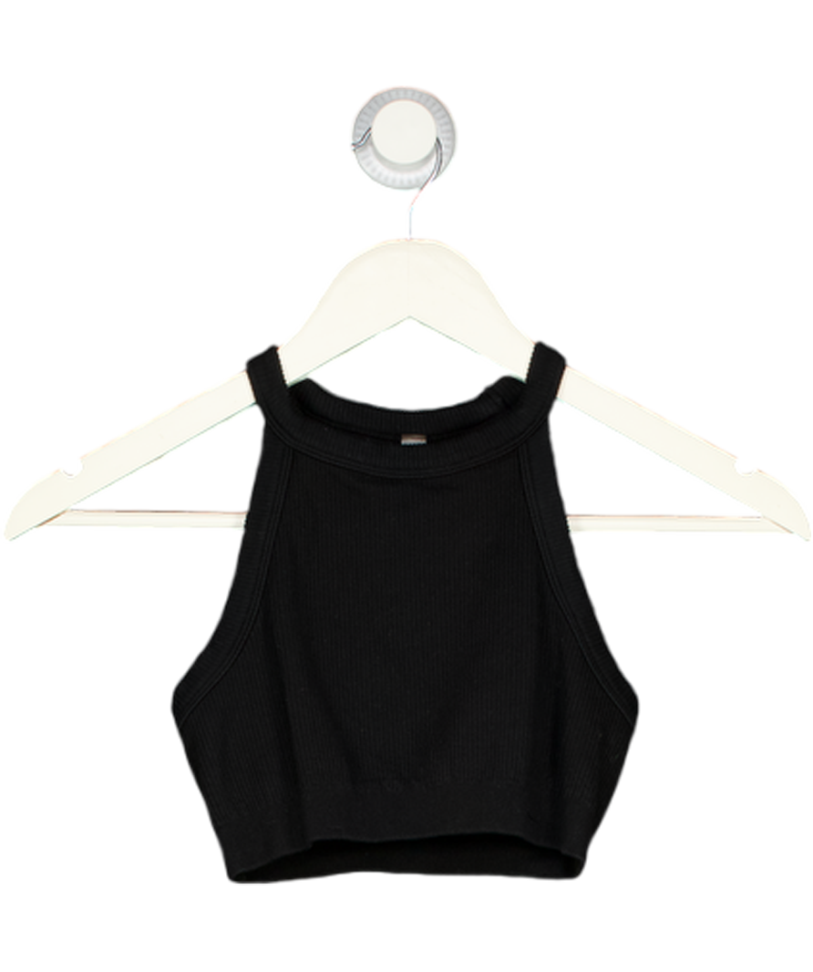 COMMANDO Black Rib Racer Back Crop Top UK S/M
