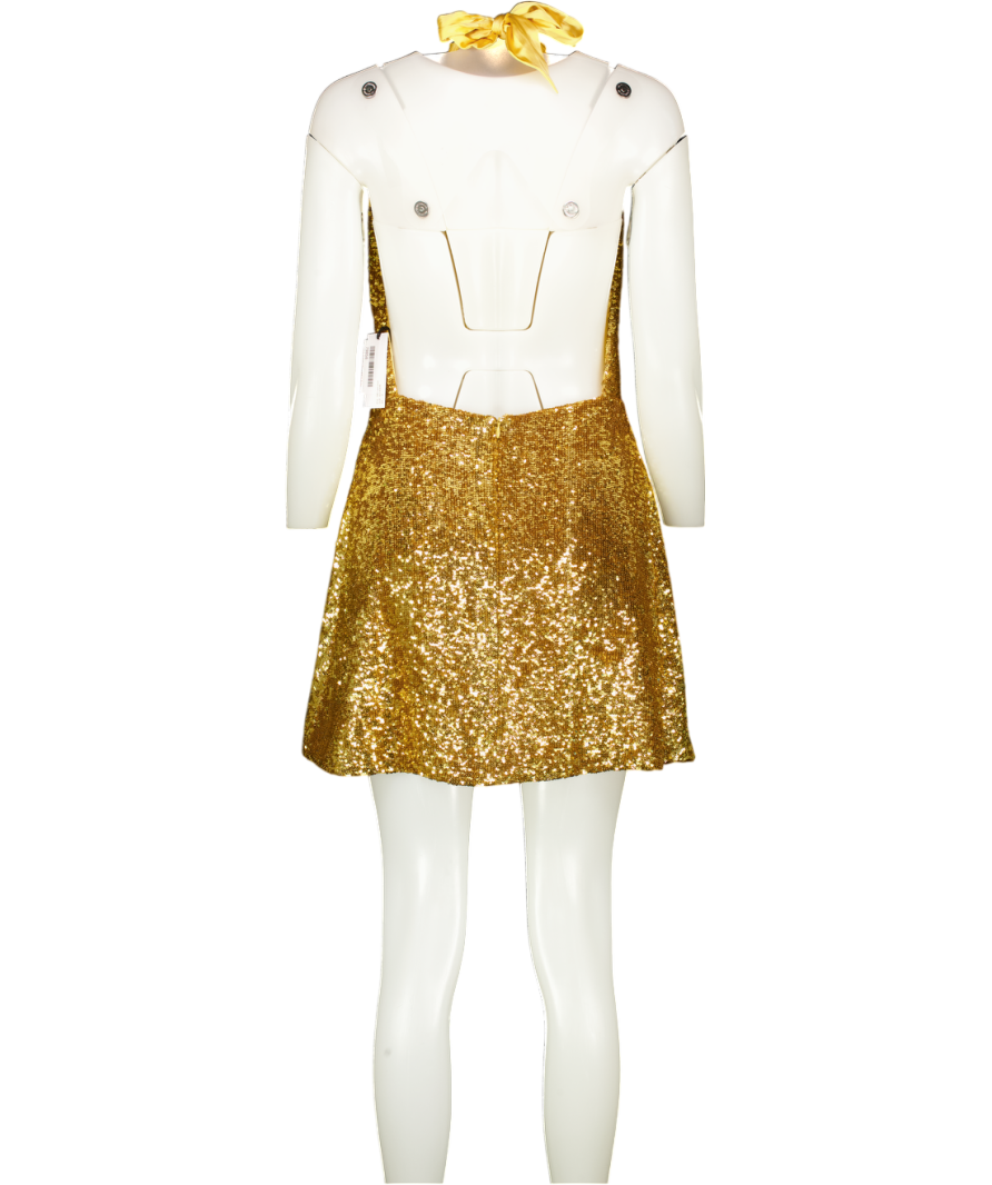 HARMUR Metallic 100% Silk Party Mini Gold Sequins UK M