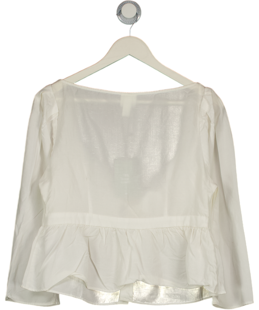 H&M Cream Brock Collection Tie Front Blouse UK M