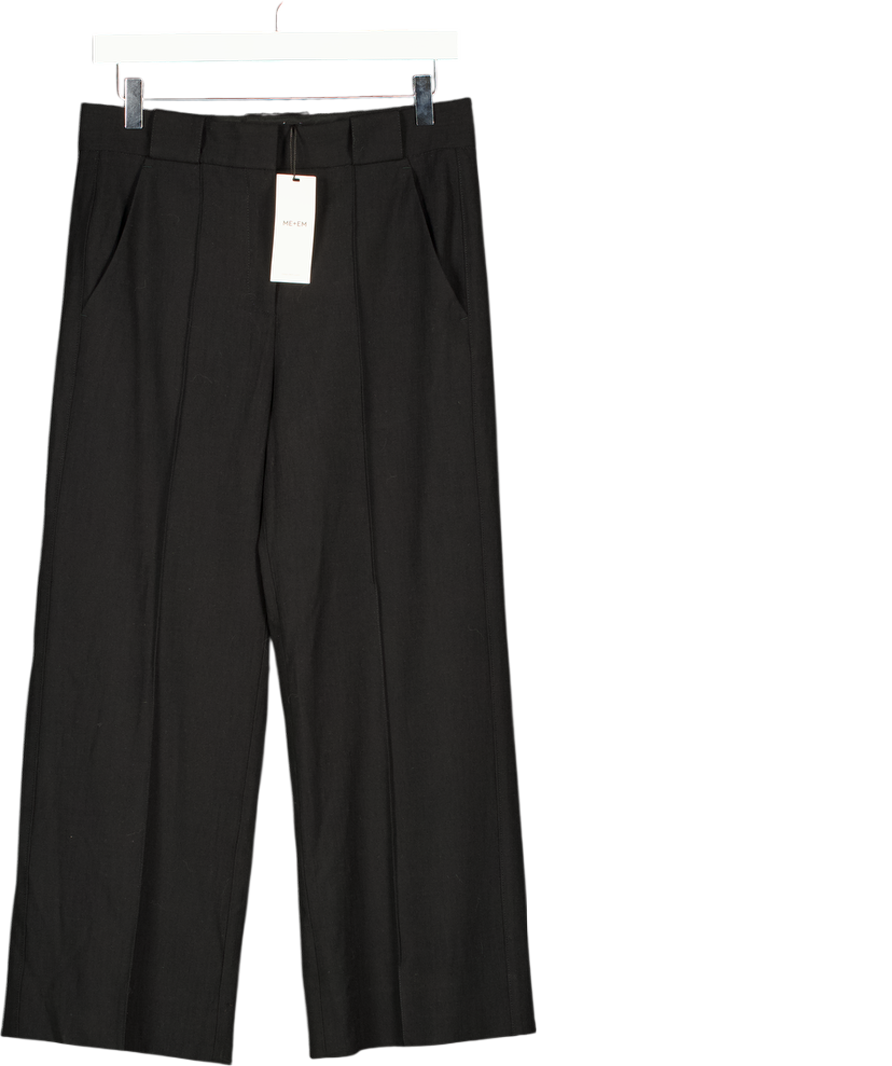 ME + EM Black Tailored Straight Crop Trouser UK 8