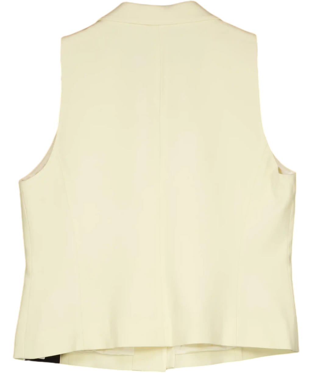LilySilk Cream Lapel Collar Silk Suit Vest Waistcoat Top UK 10