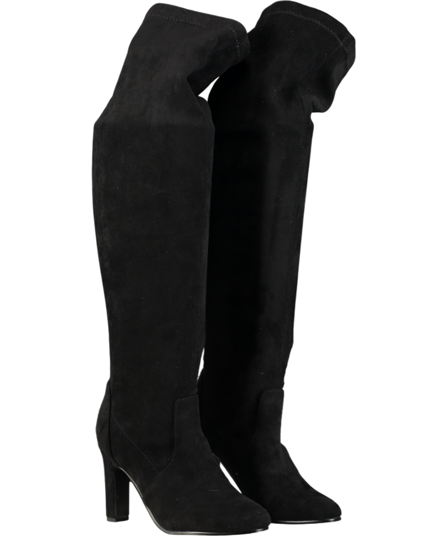 lipsy london Black Round Toe Faux-suede Boots UK 3 EU 36 👠