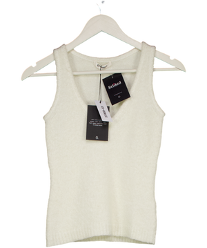 4th & Reckless Cream V-neck Lightweight Knitted Vest UK 6