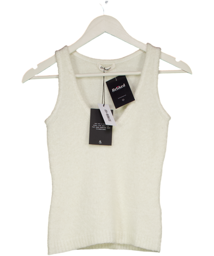 4th & Reckless Cream V-neck Lightweight Knitted Vest UK 6