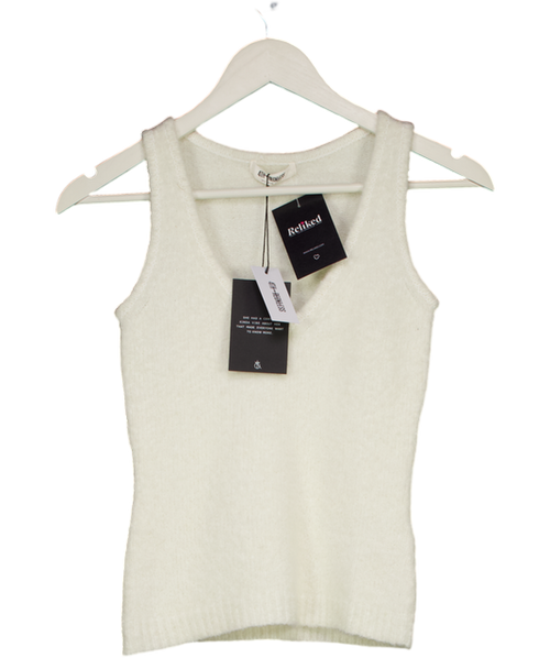 4th & Reckless Cream V-neck Lightweight Knitted Vest UK 6