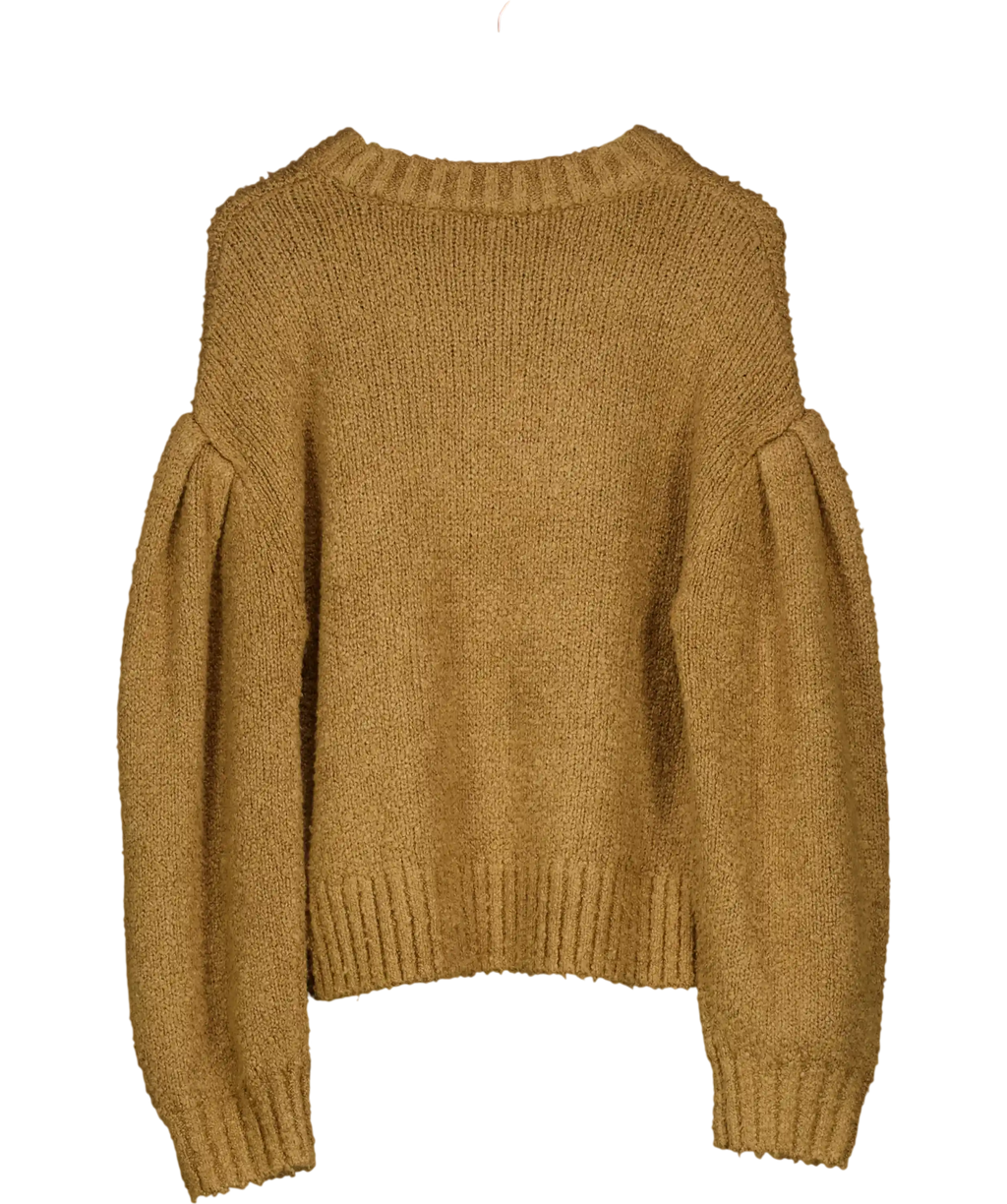 & Other Stories Brown Oversized Boucle Knit Jumper UK L