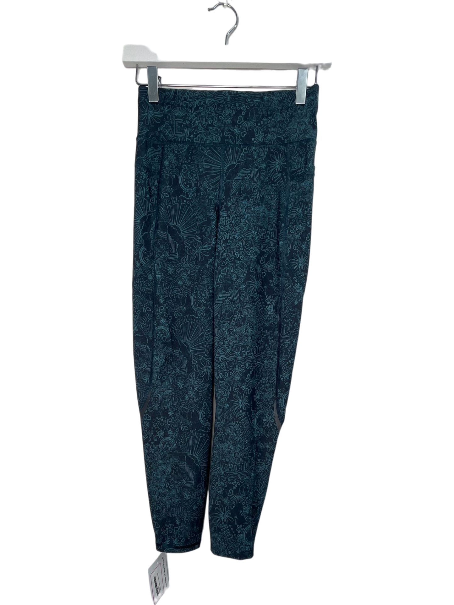 Patterned Blue High-waisted Joggers BNWT UK XS