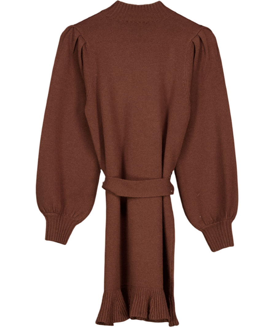 PAIGE Brown Supersoft Wool Blend Knit Julita Dress UK XS