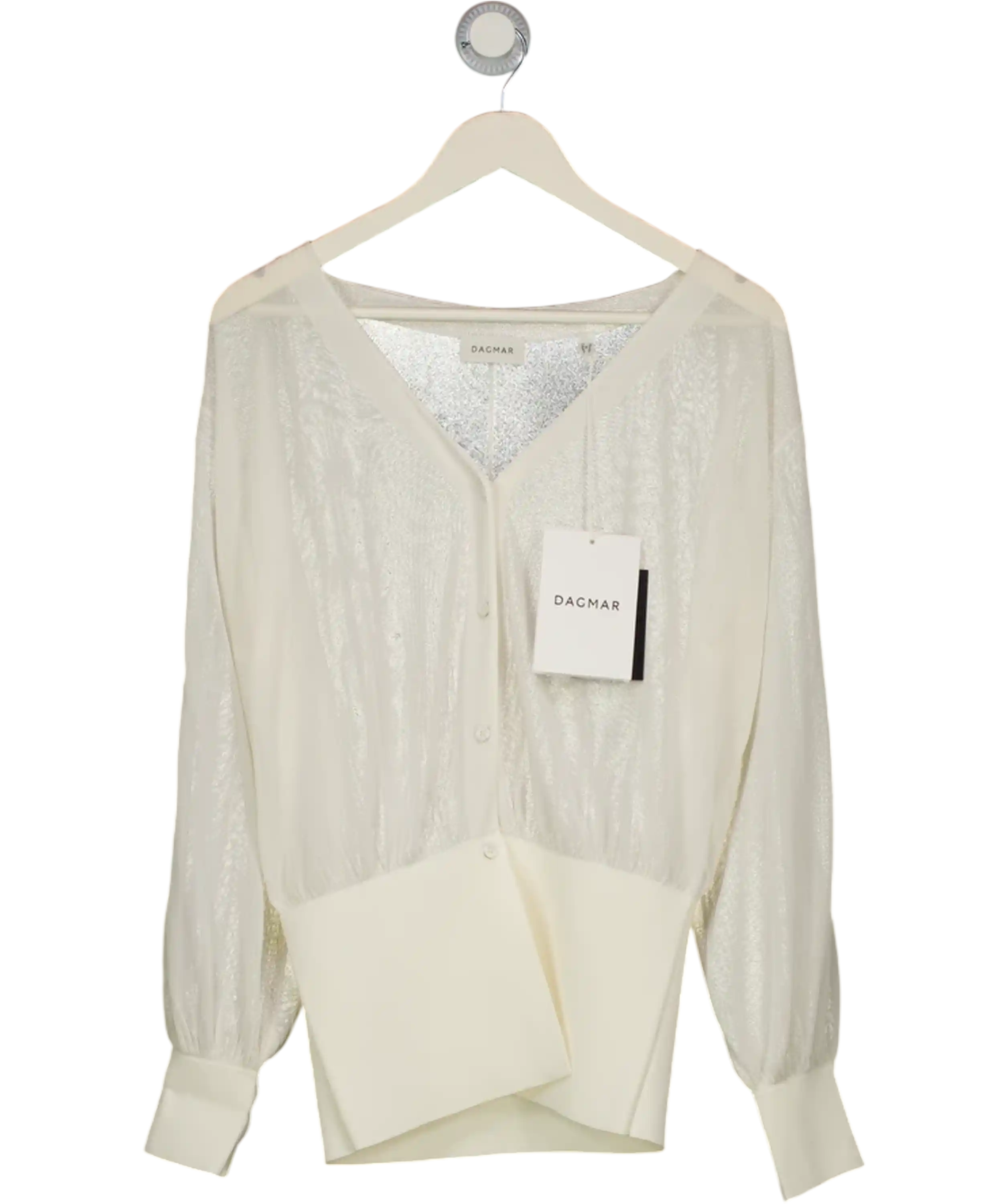 HOUSE OF DAGMAR Cream Sheer Knit Cardigan UK M