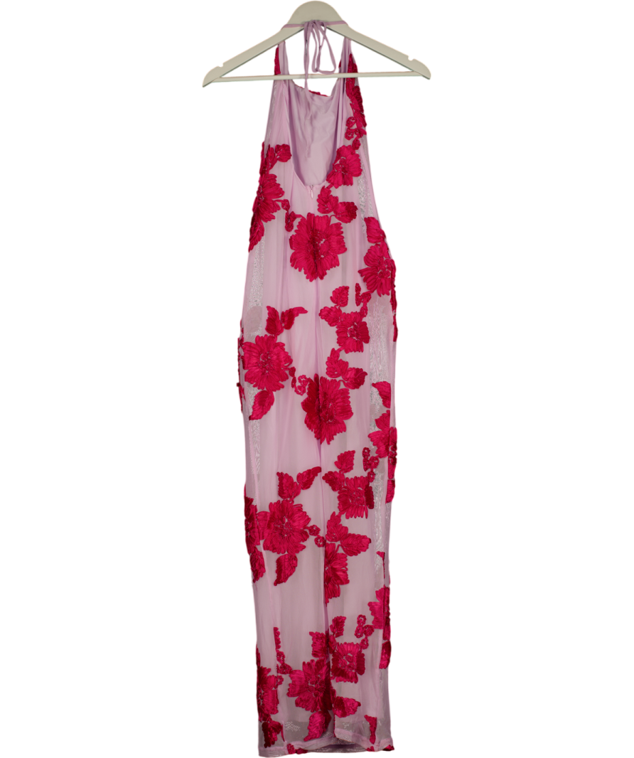 White Fox Pink Summer Ready Maxi Dress UK S