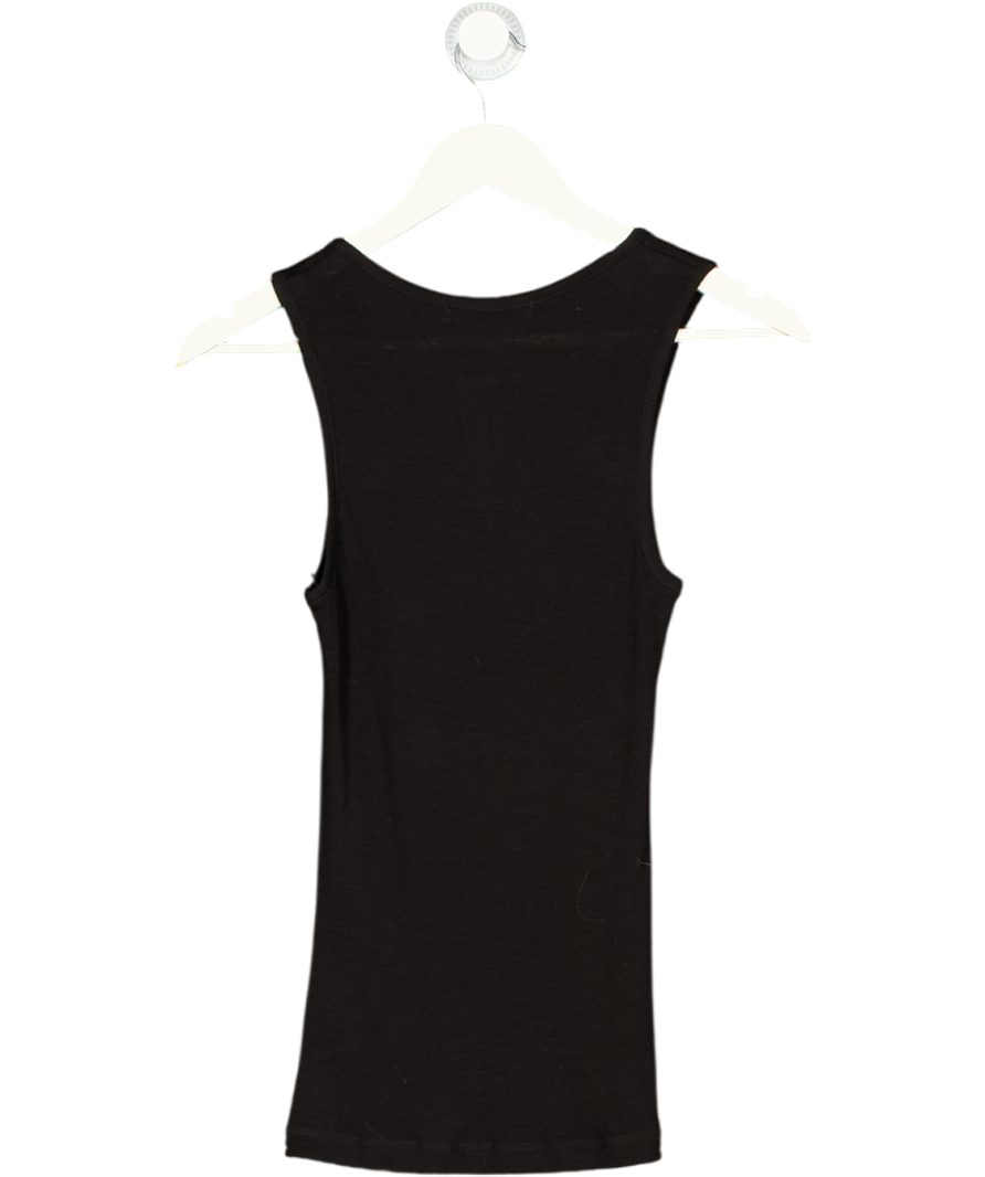 COURTNEY ZHENG Black Erik Merino Henley Tank UK S