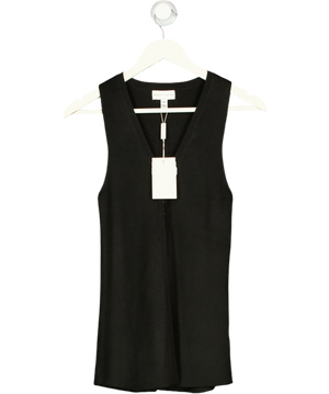 PRETTY LAVISH Black Knit Waistcoat Top UK XS