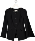 M&S Black Collarless Jacket UK 8