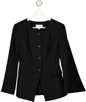 M&S Black Collarless Jacket UK 8