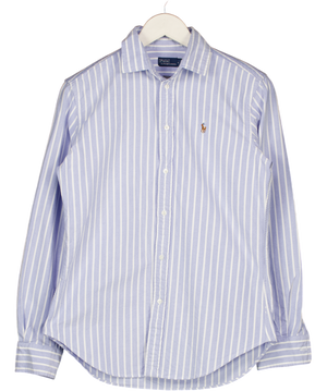 Polo Ralph Lauren Blue Custom Fit Striped Oxford Shirt UK 6