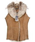 Fairfax & Favor Beige Toscana Shearling Reversible Elizabeth Gilet UK 10
