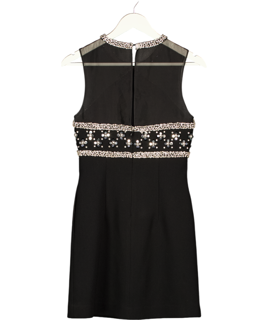 REBECCA VALLANCE X Nicky Hilton Black Crystal Bow Embellished Dress UK 6