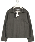 MANGO Grey Turtleneck Sweatshirt With Zip UK M
