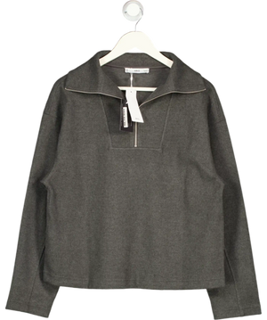 MANGO Grey Turtleneck Sweatshirt With Zip UK M