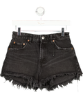 ZARA Black High Rise Denim Shorts UK 8