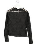 NA-KD Black Lace Layering Top UK M