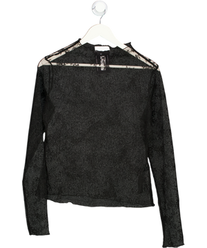 NA-KD Black Lace Layering Top UK M