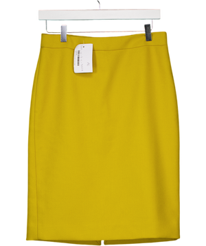 J.Crew Yellow Pencil Skirt In Double-serge Wool UK 8
