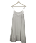 100% Lino White Linen Frill Hem Midi Dress UK 6