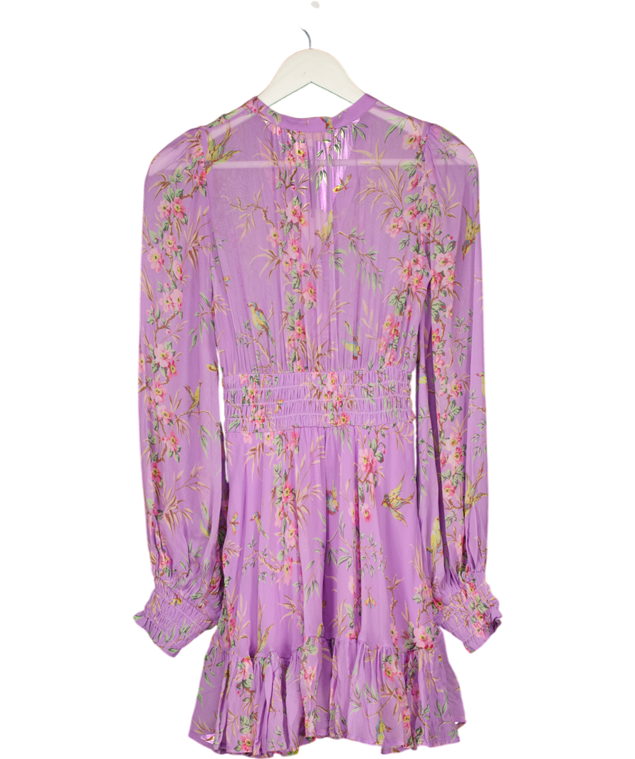 byTIMO Lilac Purple Mini Long Sleeved Dress In Plum Garden UK XS