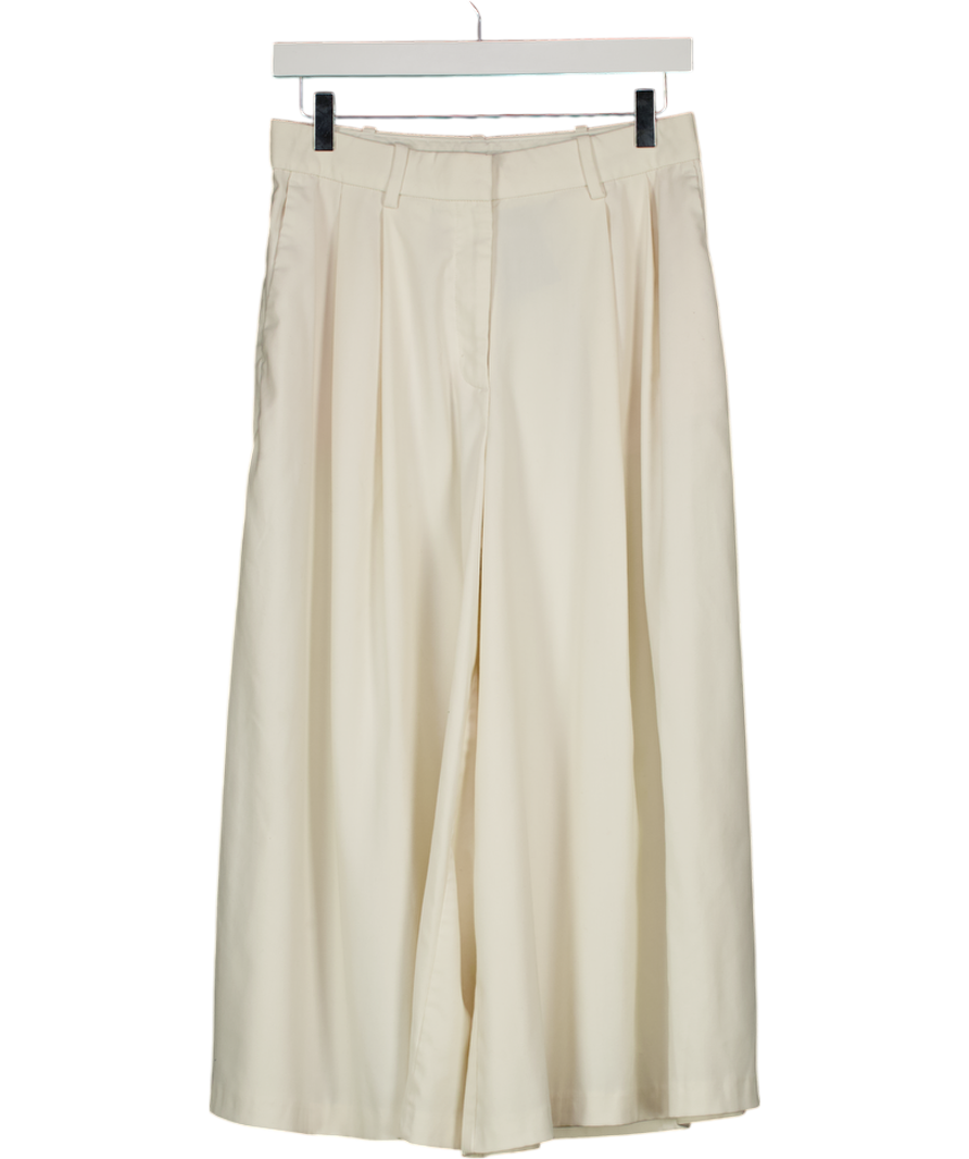 M&S Cream Pleated Culotte Trousers UK 10