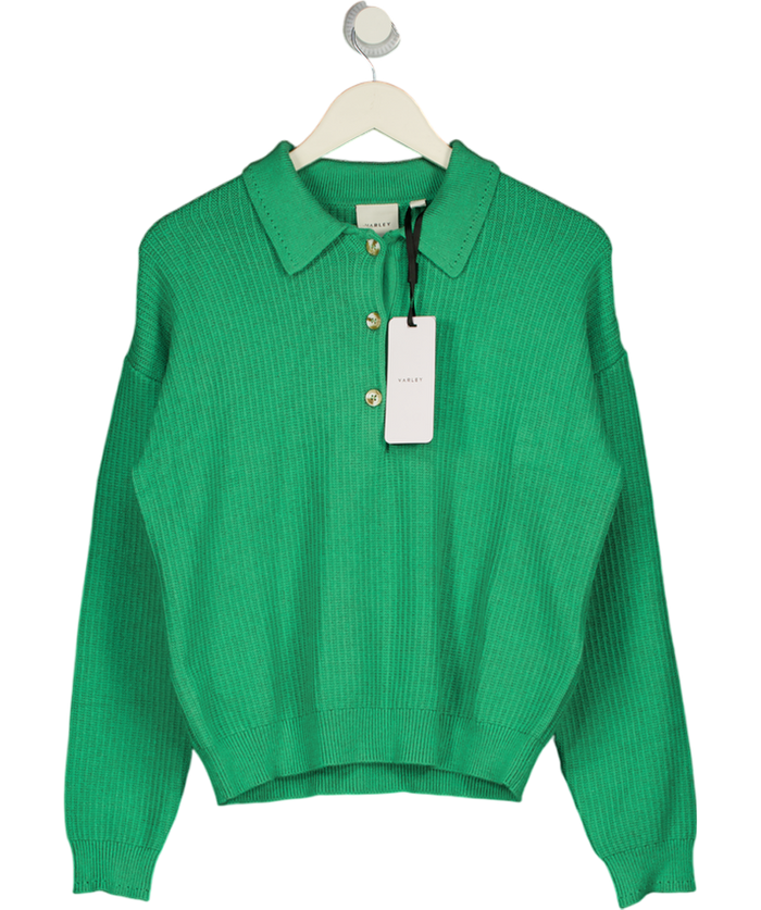 VARLEY Green Marlie Polo Knit Sweater UK M