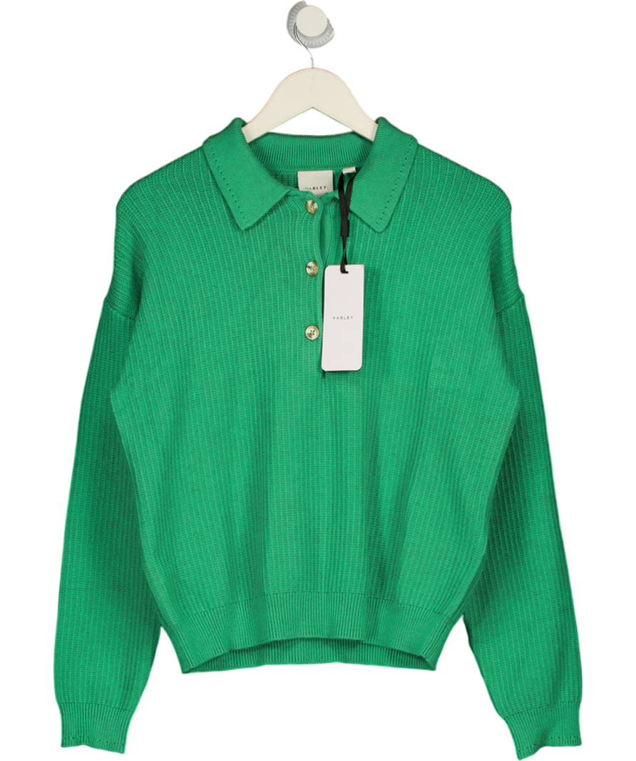 VARLEY Green Marlie Polo Knit Sweater UK M