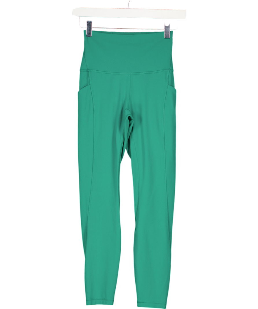 Lululemon Green High-rise Tight Leggings With Pockets Us4 UK 8