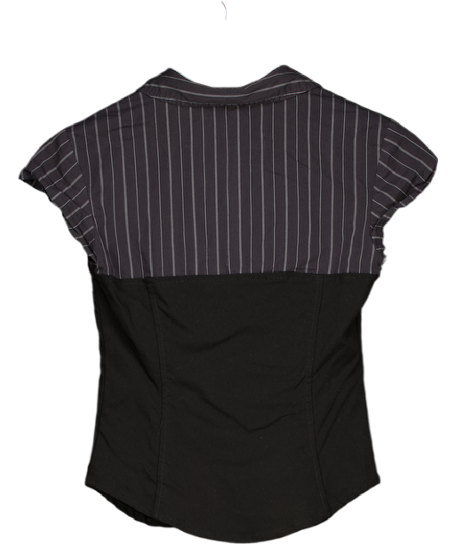 Urban Outfitters Silence & Noise Black Stripe Top Corset Shirt UK XS