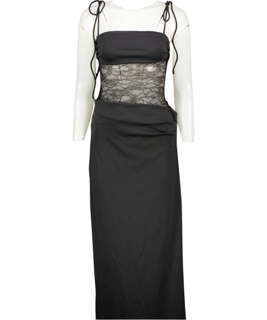 White Fox Black Compliment Me Maxi Dress UK S