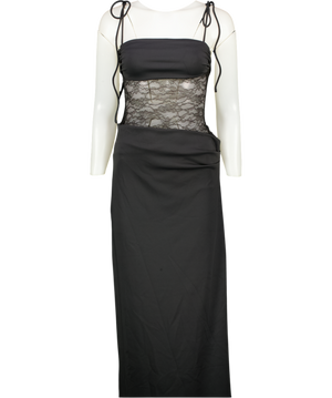 White Fox Black Compliment Me Maxi Dress UK S
