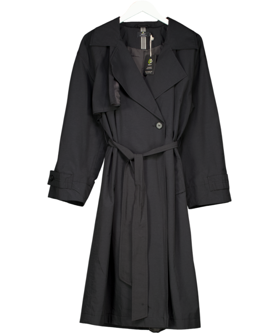 Next Black Shower Resistant Trench Coat UK 12