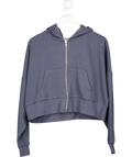 My Protein Blue Basics Zip Through Cropped Hoodie UK S