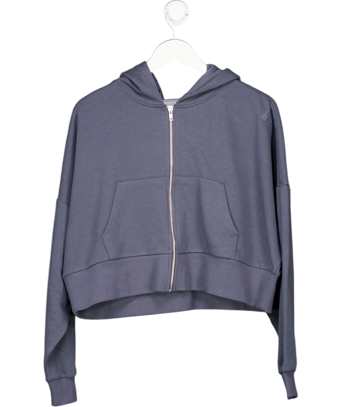 My Protein Blue Basics Zip Through Cropped Hoodie UK S