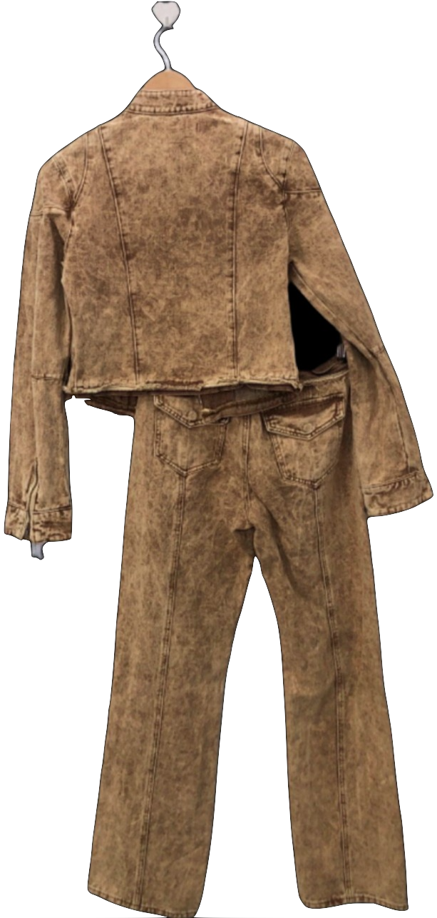 Jaded London Brown Denim Jacket and Jeans Set W27