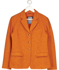 WEEKEND MAX MARA Orange Wool Blend Tweed Blazer UK 12