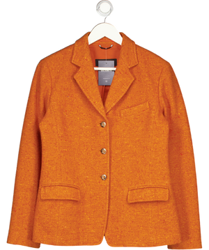 WEEKEND MAX MARA Orange Wool Blend Tweed Blazer UK 12