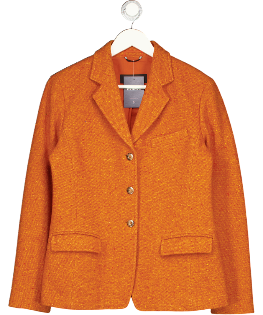 WEEKEND MAX MARA Orange Wool Blend Tweed Blazer UK 12
