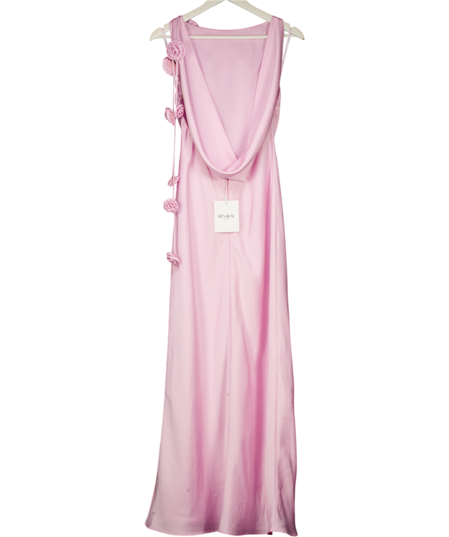 RUNAWAY THE LABEL Floral Detail Maxi Dress - Petal Pink UK XS