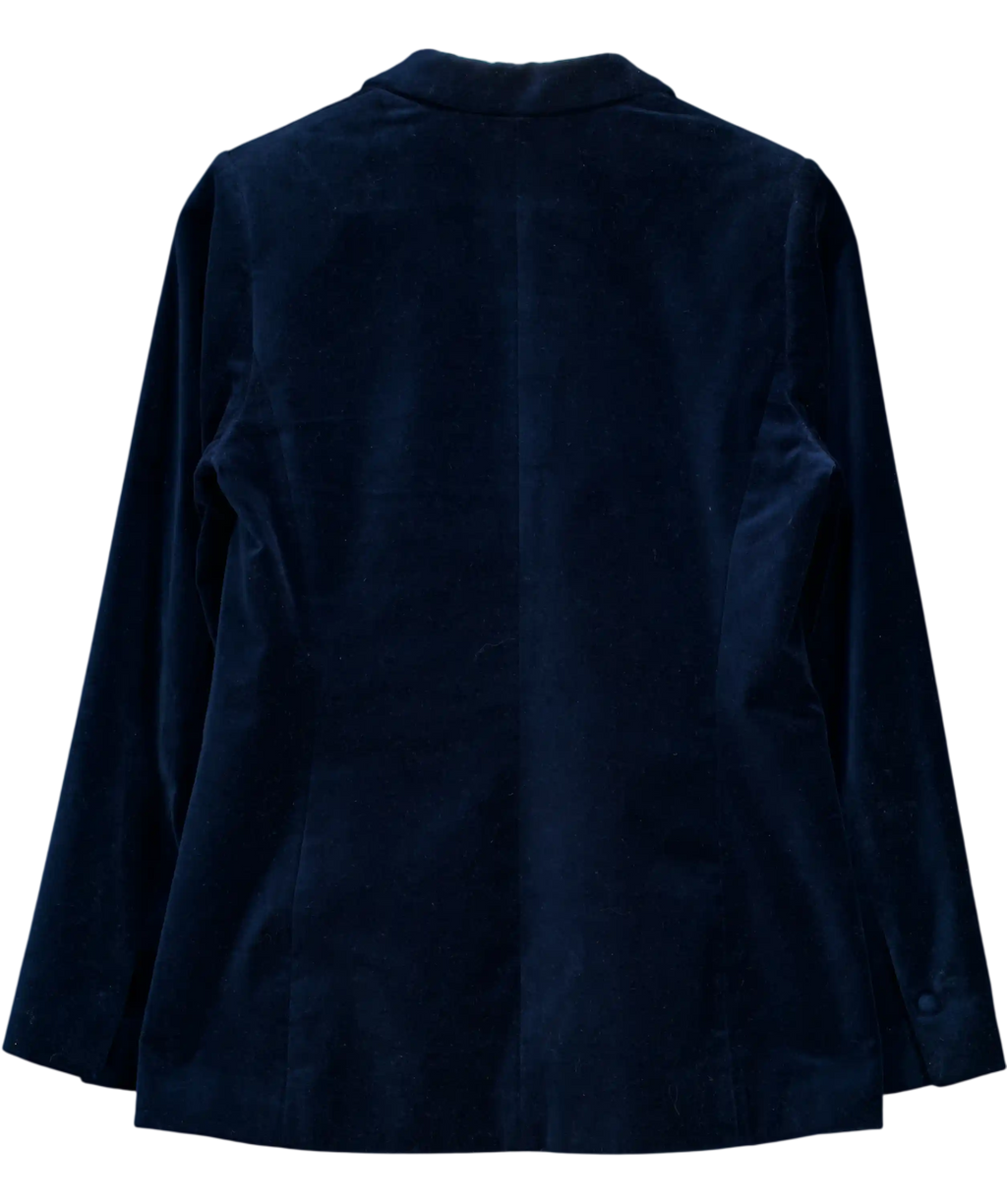 NEXT Blue Regular Fit Velvet Blazer UK 8