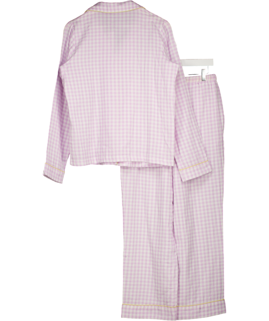 ALL FOR MIMI Purple Lilac Gingham 2-piece Classic Pyjama Set UK XS/S