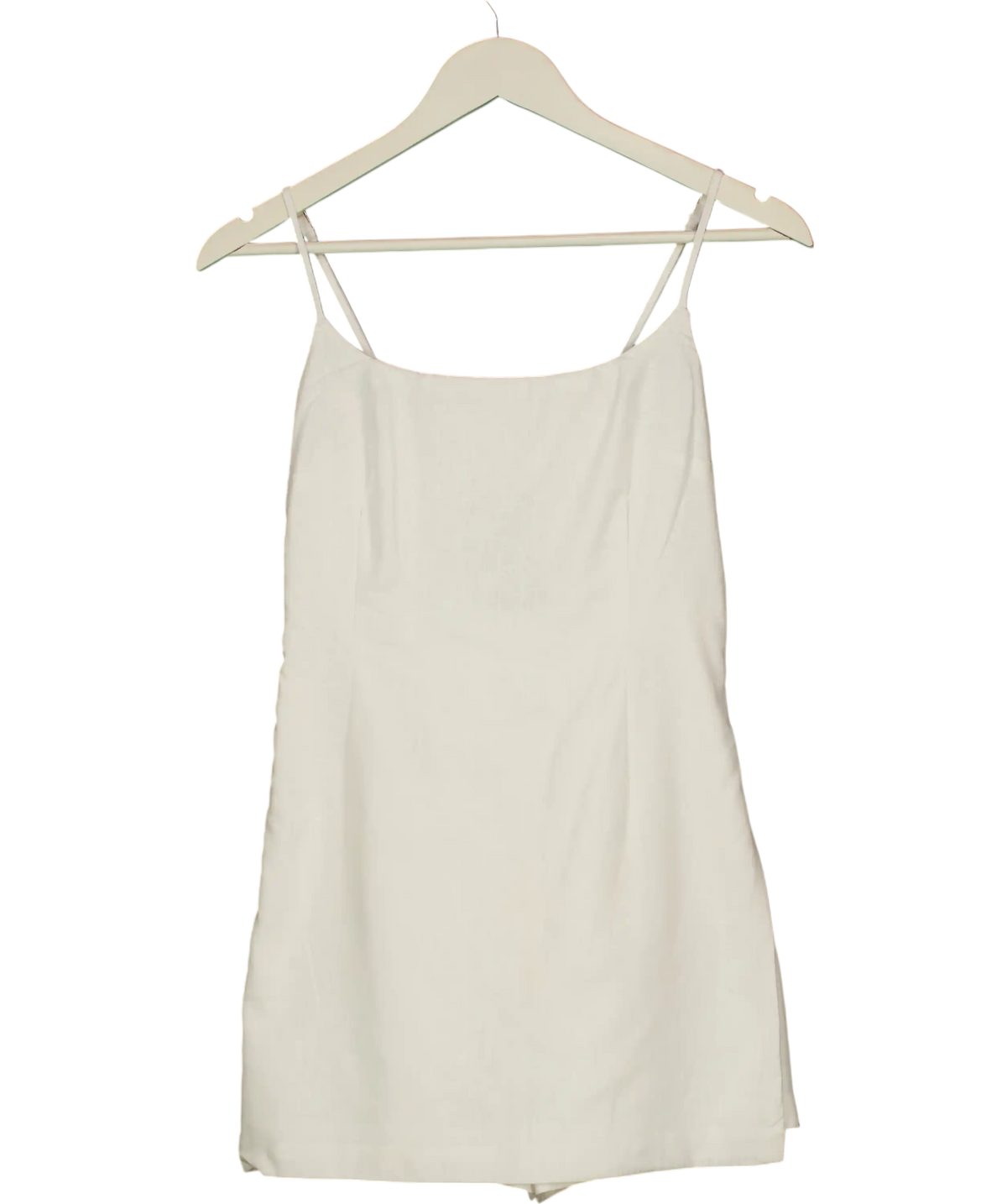 ABERCROMBIE & FITCH White Linen Blend Mini Romper Dress UK XS