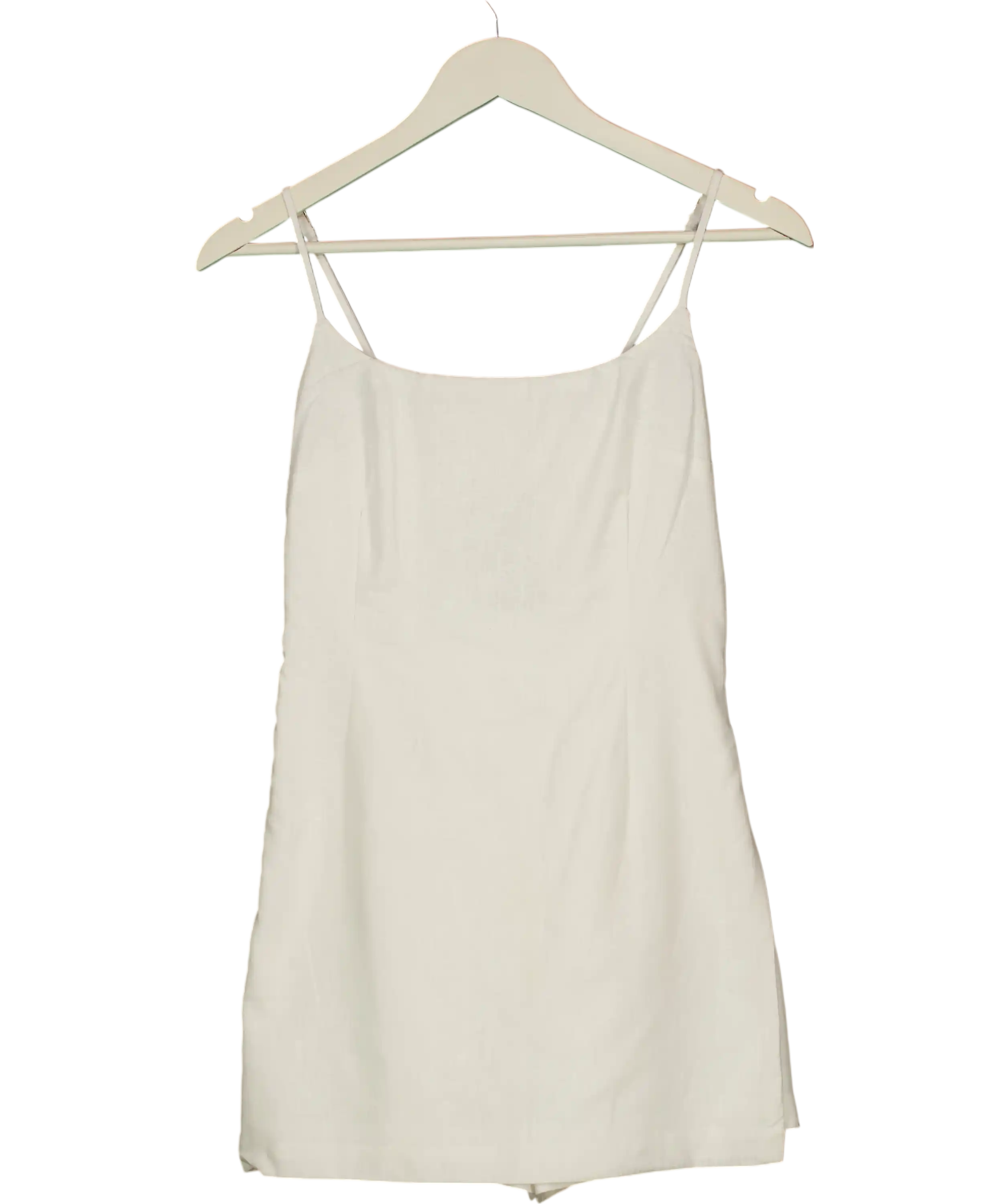 ABERCROMBIE & FITCH White Linen Blend Mini Romper Dress UK XS