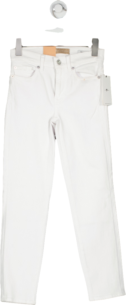7 For All Mankind White Roxanne Ankle Luxe Vintage Jeans W23