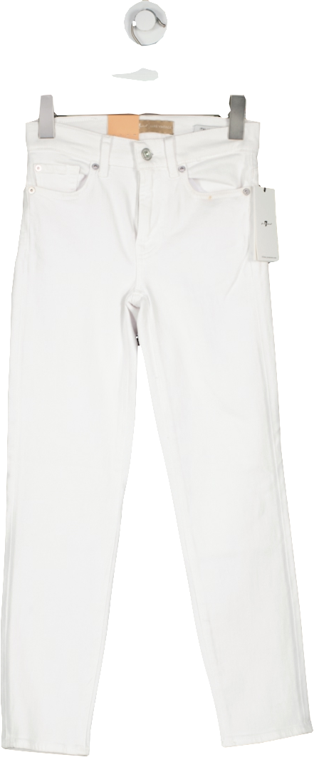 7 For All Mankind White Roxanne Ankle Luxe Vintage Jeans W23